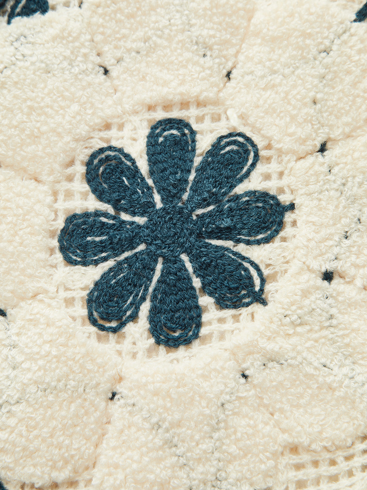 Embroidered Crochet Knit Vest