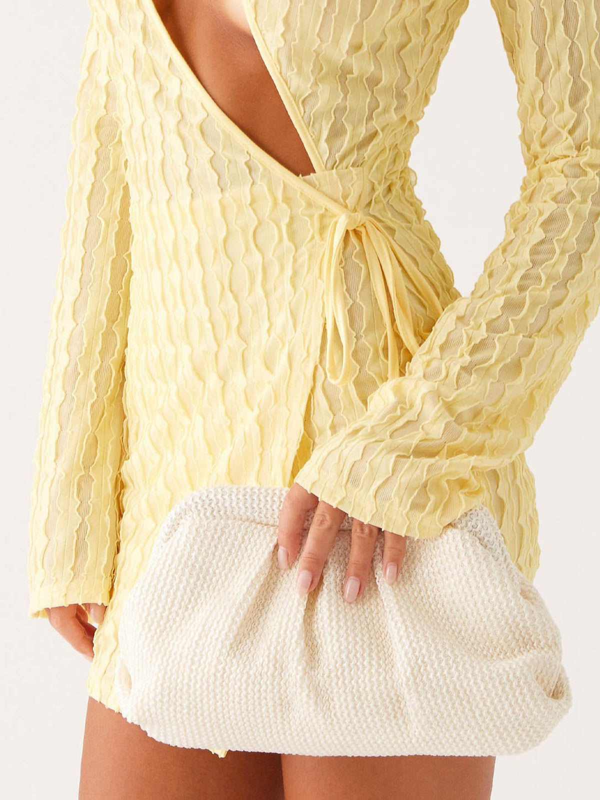 Woven Cloud Clutch Bag