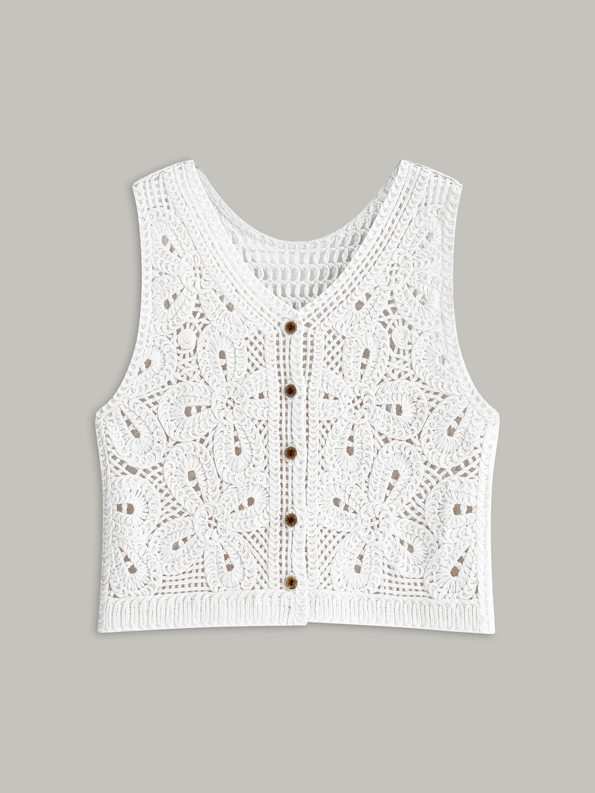 Crochet Buttoned Vest