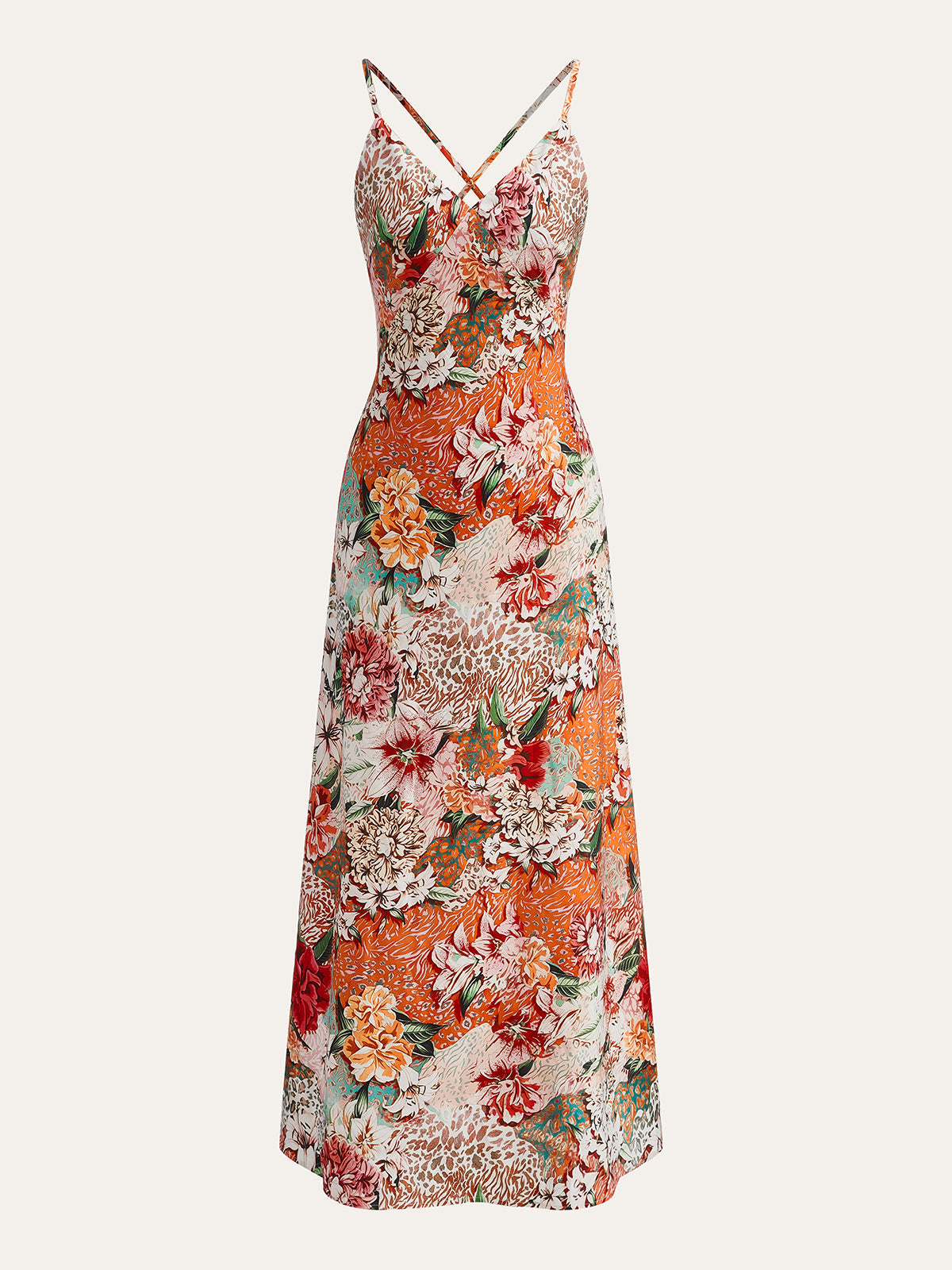 Floral Print Cross-Back Dress