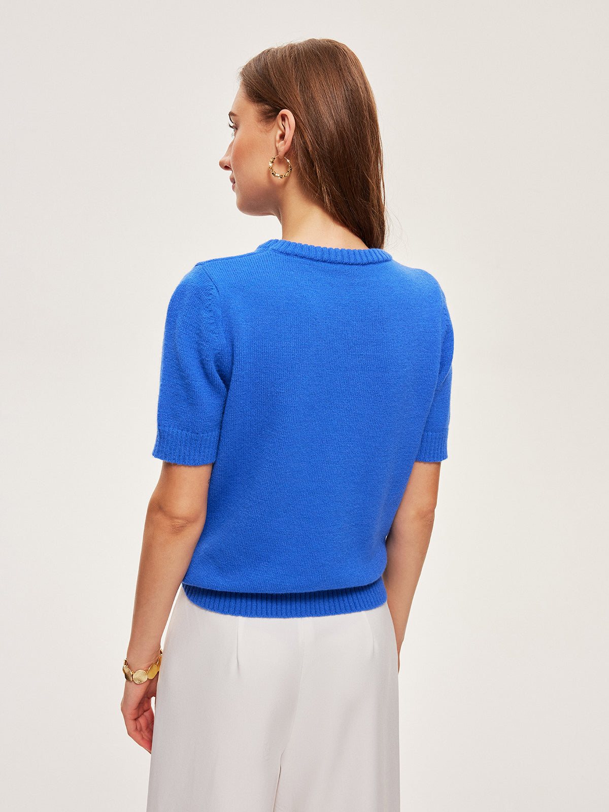 Knitted Short-Sleeve Top