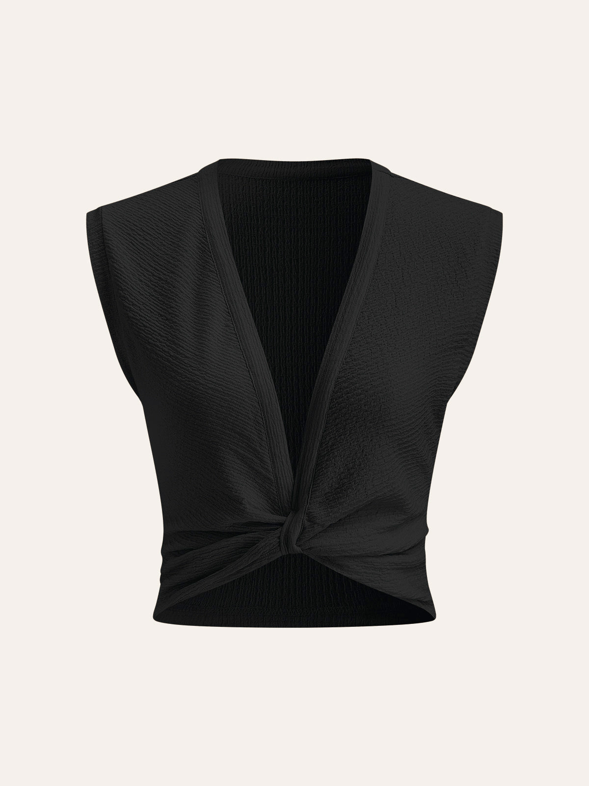 V-Neck Knot Front Sleeveless Top