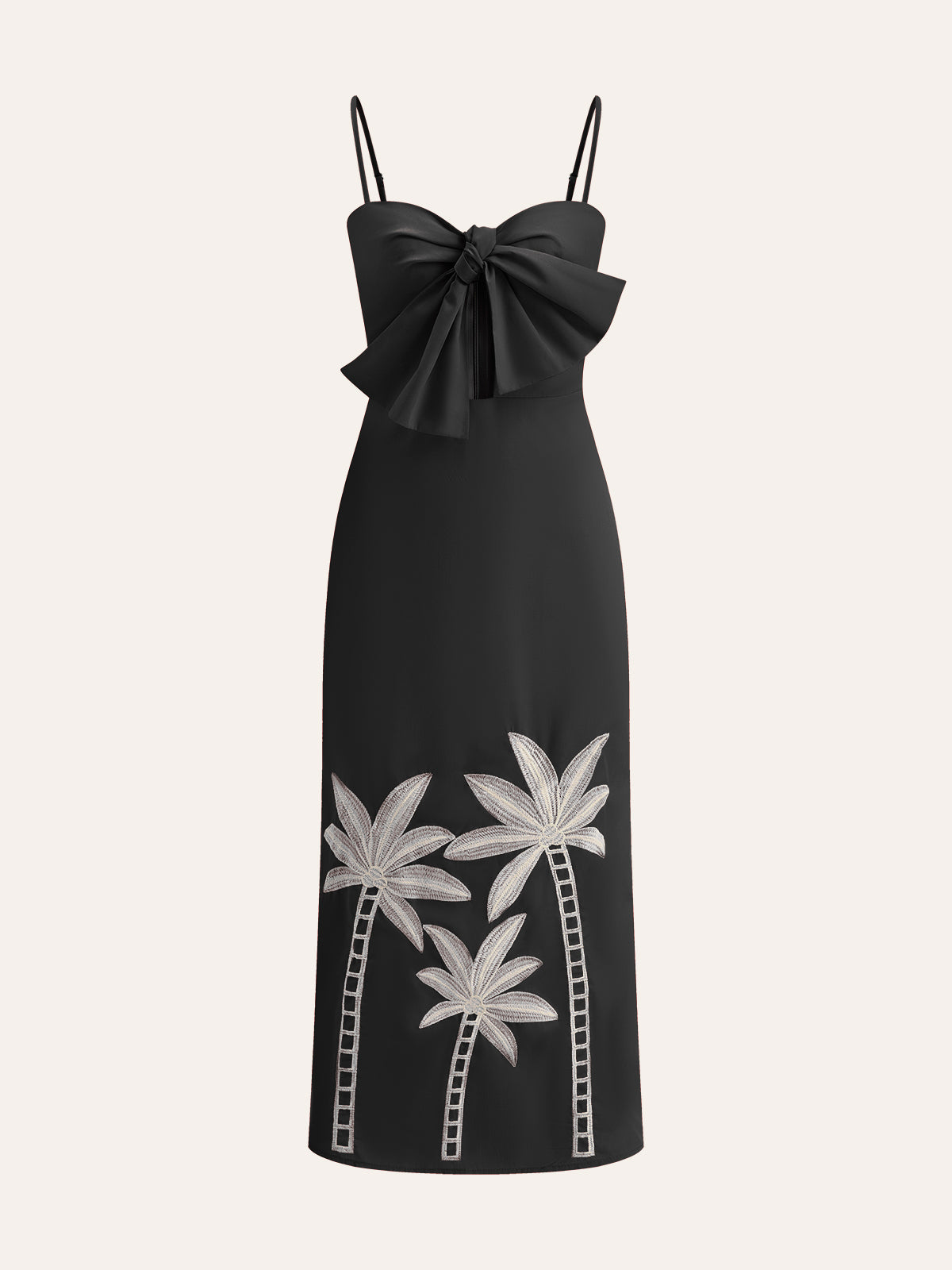 Embroidered Bow-Detail Cami Dress