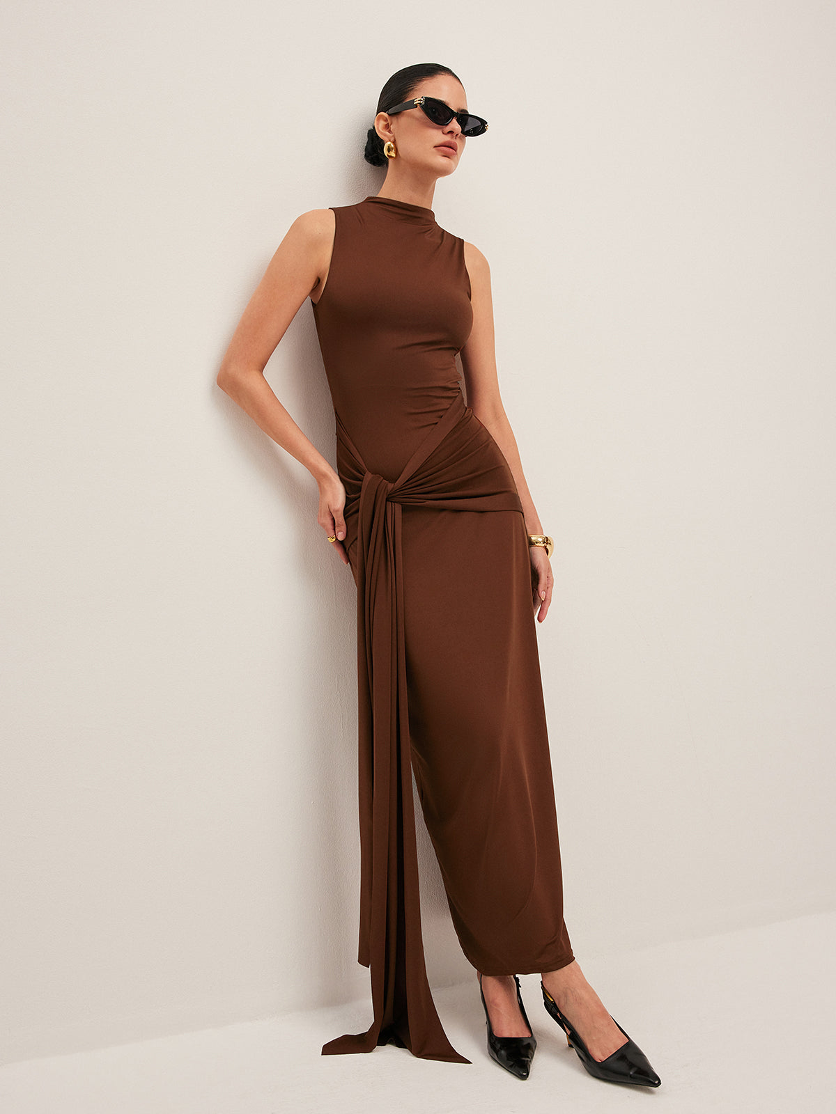 Twisted Knot Sleeveless Dress