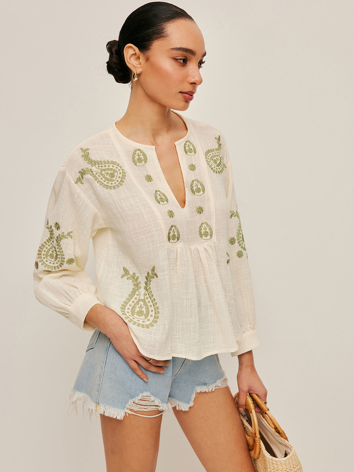 Boho Embroidered Blouse