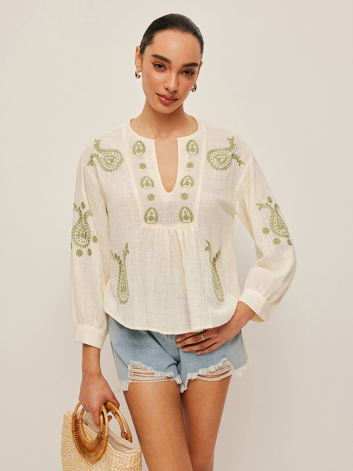 Boho Embroidered Blouse