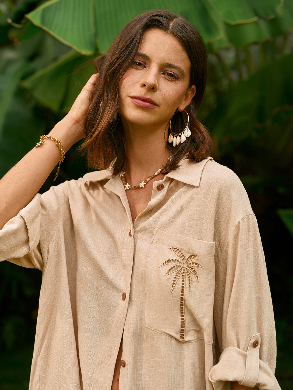 Embroidered Detail Shorts Set