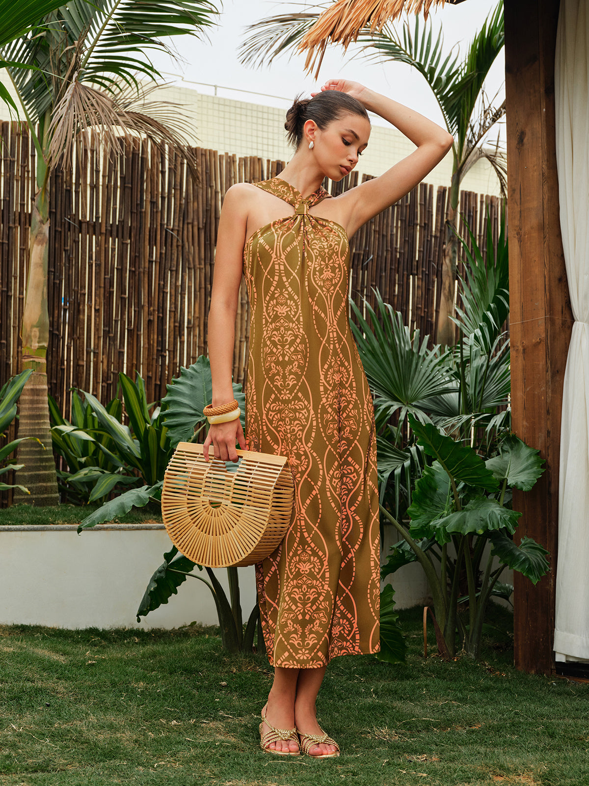 Satin Halter Neck Dress