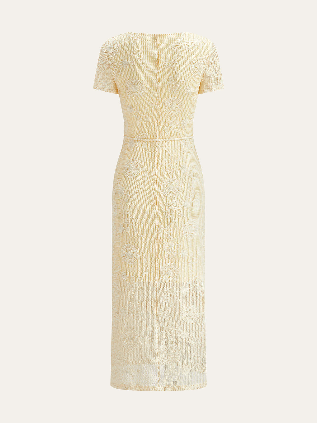 Crochet Belted Midi Dress