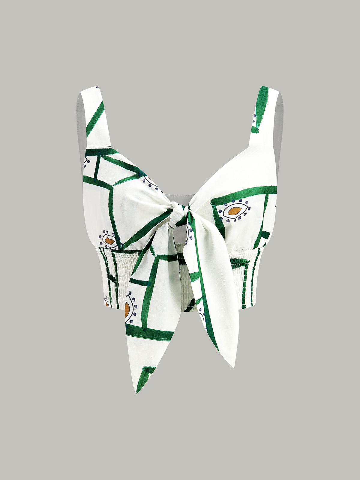 Front Tie Cami Top With Tiered Skirt Set