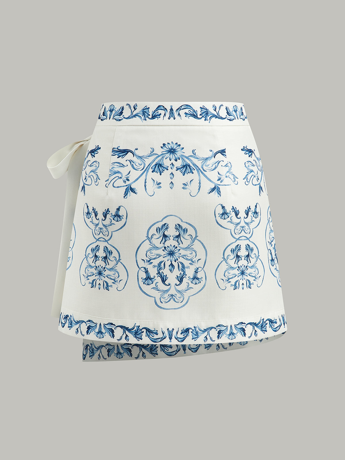 Floral Print Tie-Waist Wrap Skirt