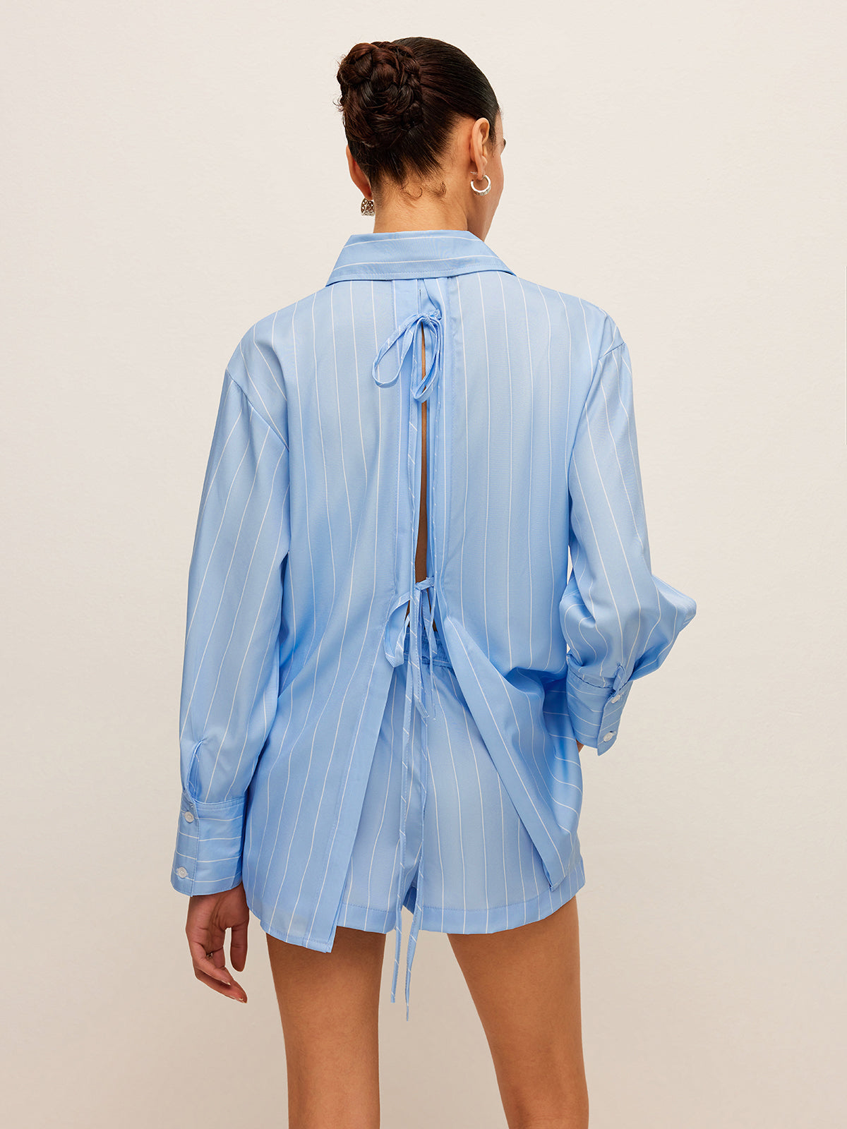 Striped Tie-Back Shirt