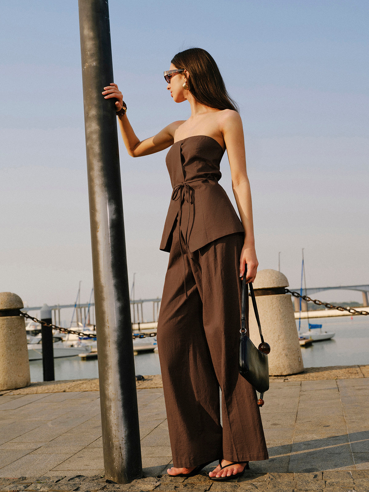 Cotton & Linen Mid-Waist Pants