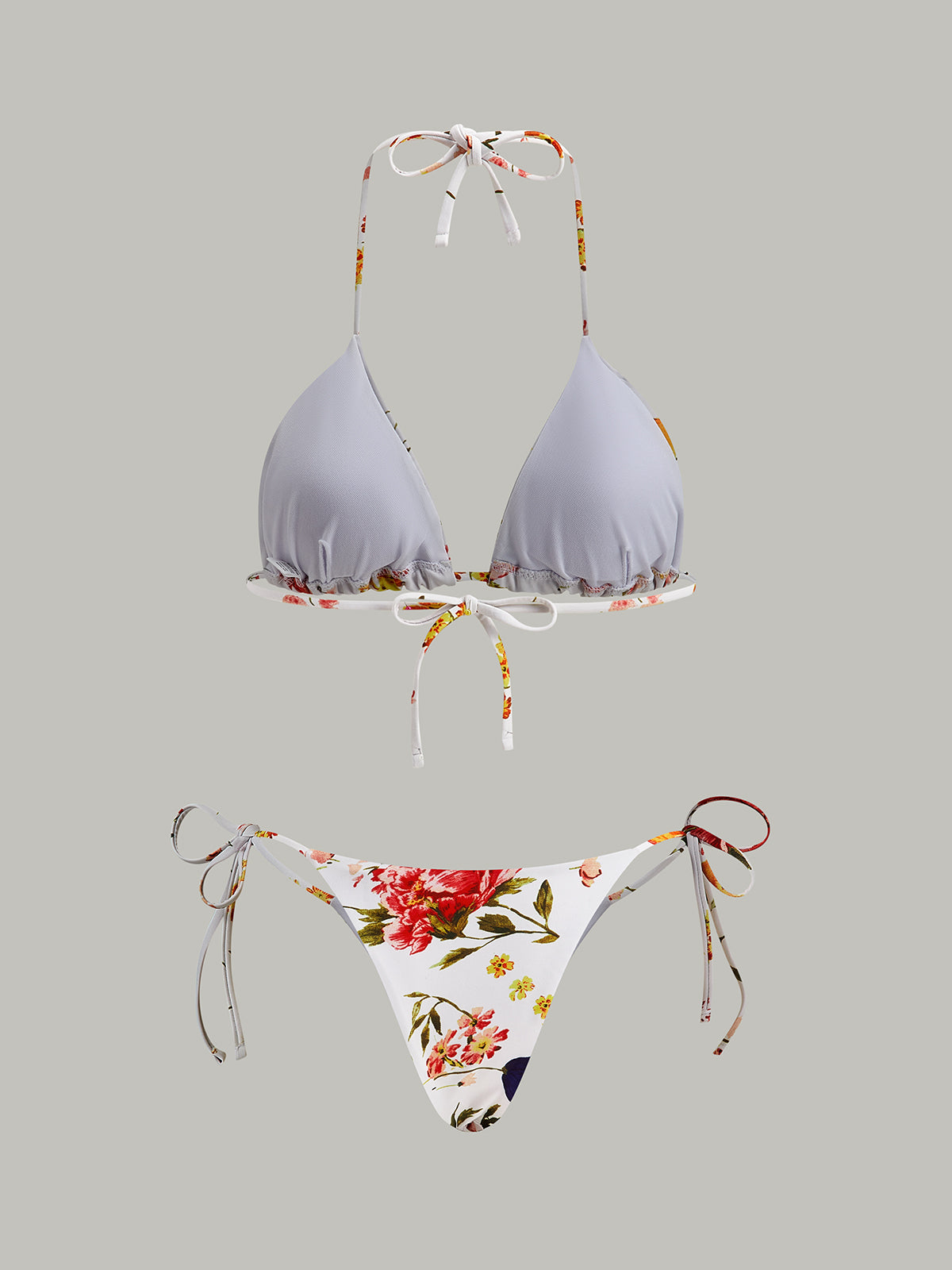 Floral Print Tie-String Bikini Set