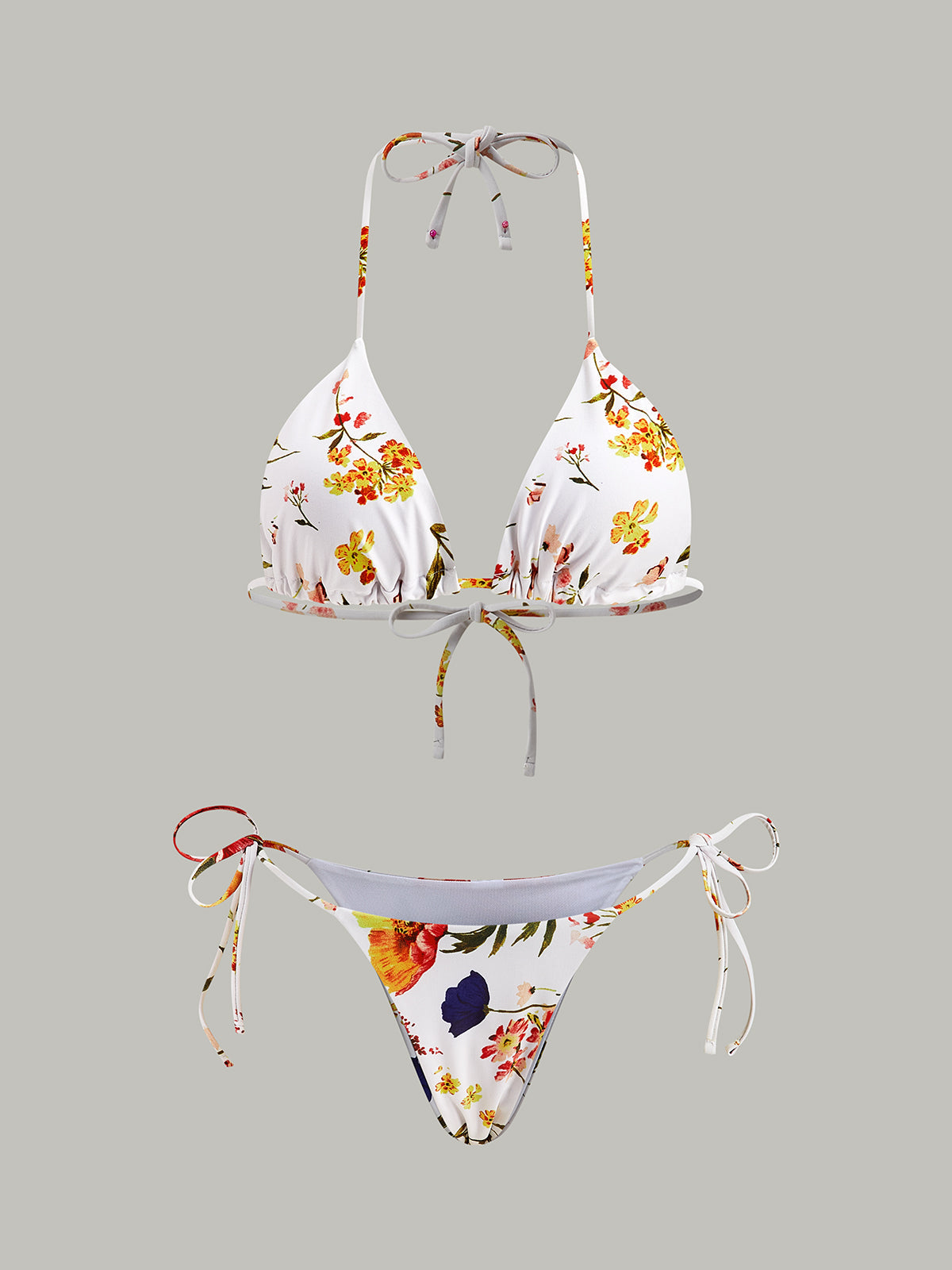 Floral Print Tie-String Bikini Set