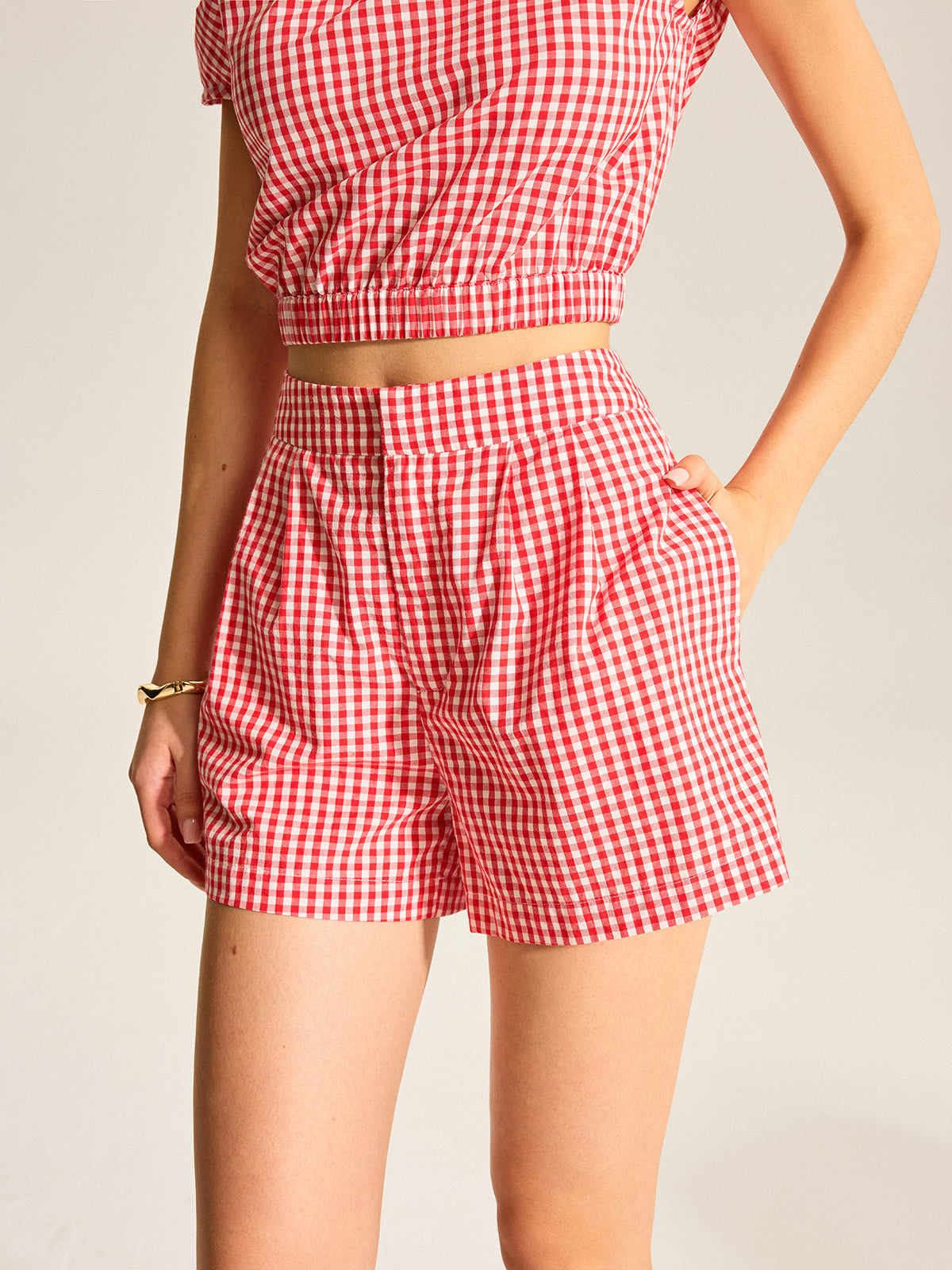 One-Shoulder Top And Striped Shorts Shorts set