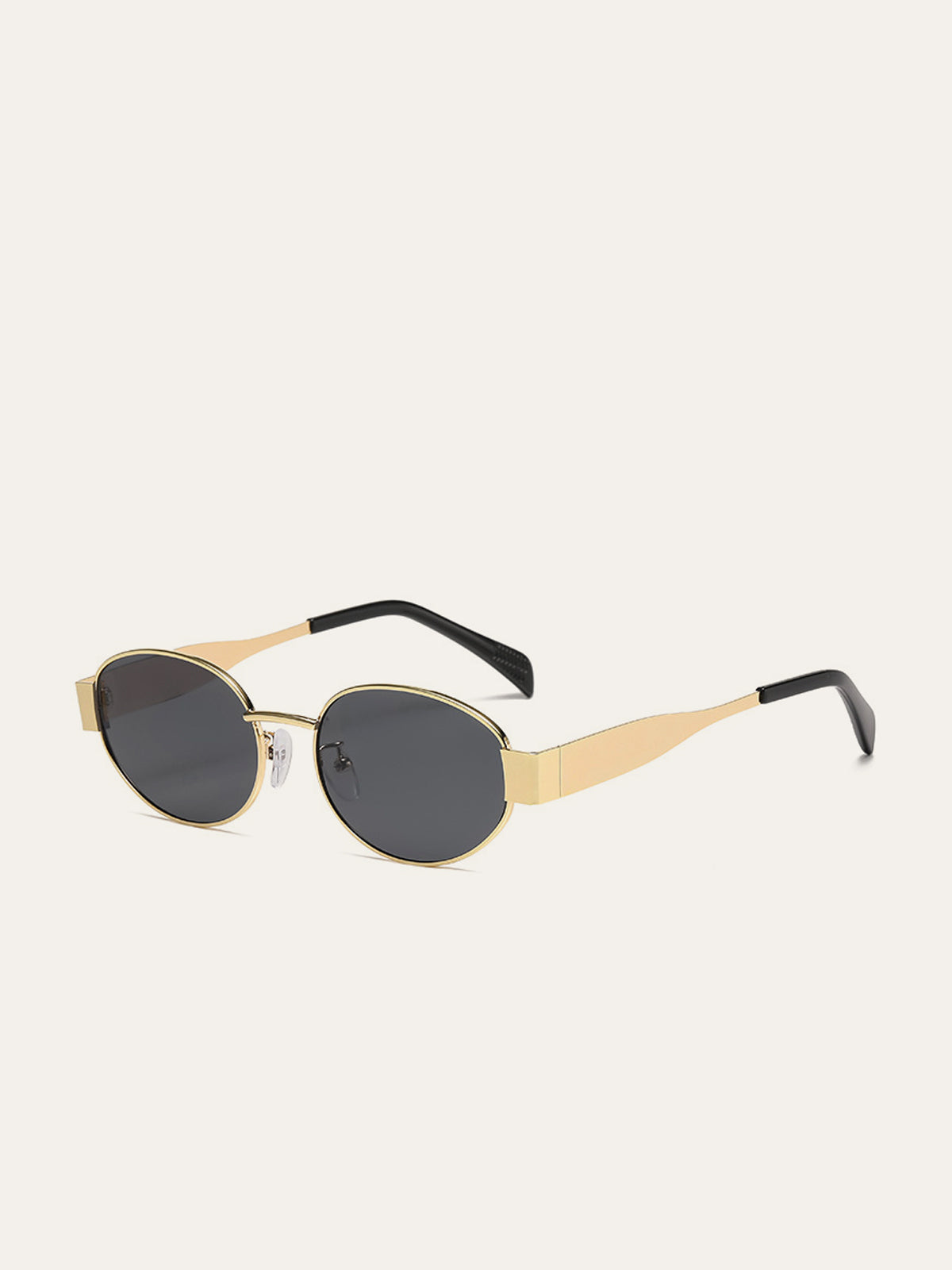 Gold-Trim Oval Sunglasses