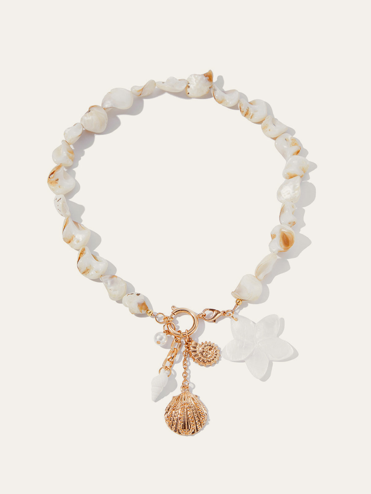 Shell Bead Charm Necklace