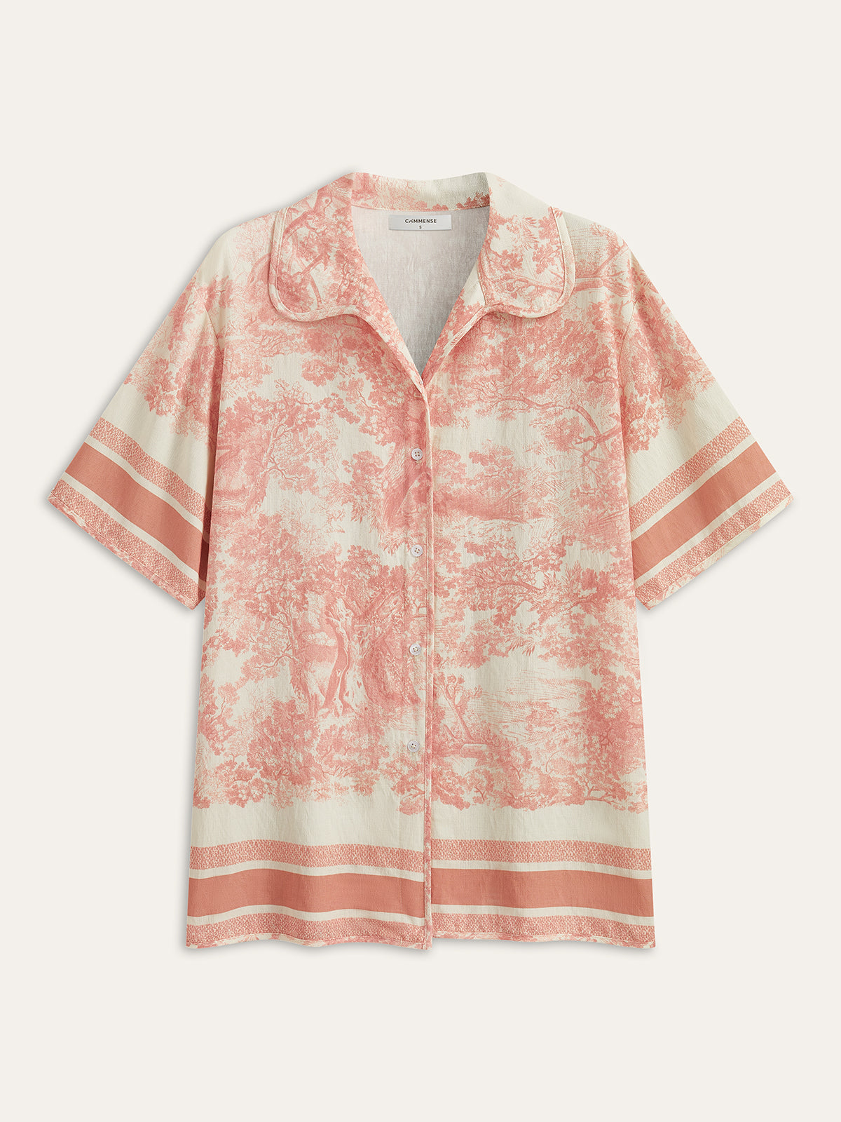 Printed Contrast Trim Shorts Sets