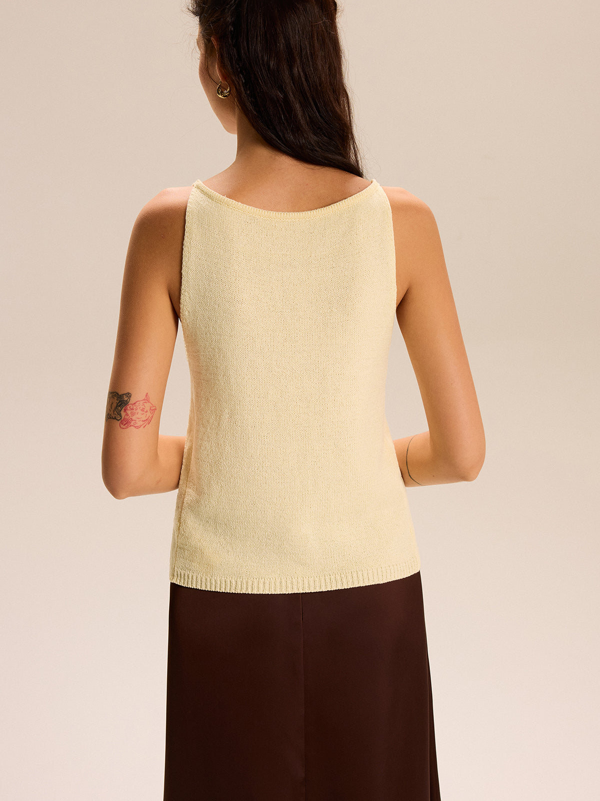 Knit Button-Front Tank Top