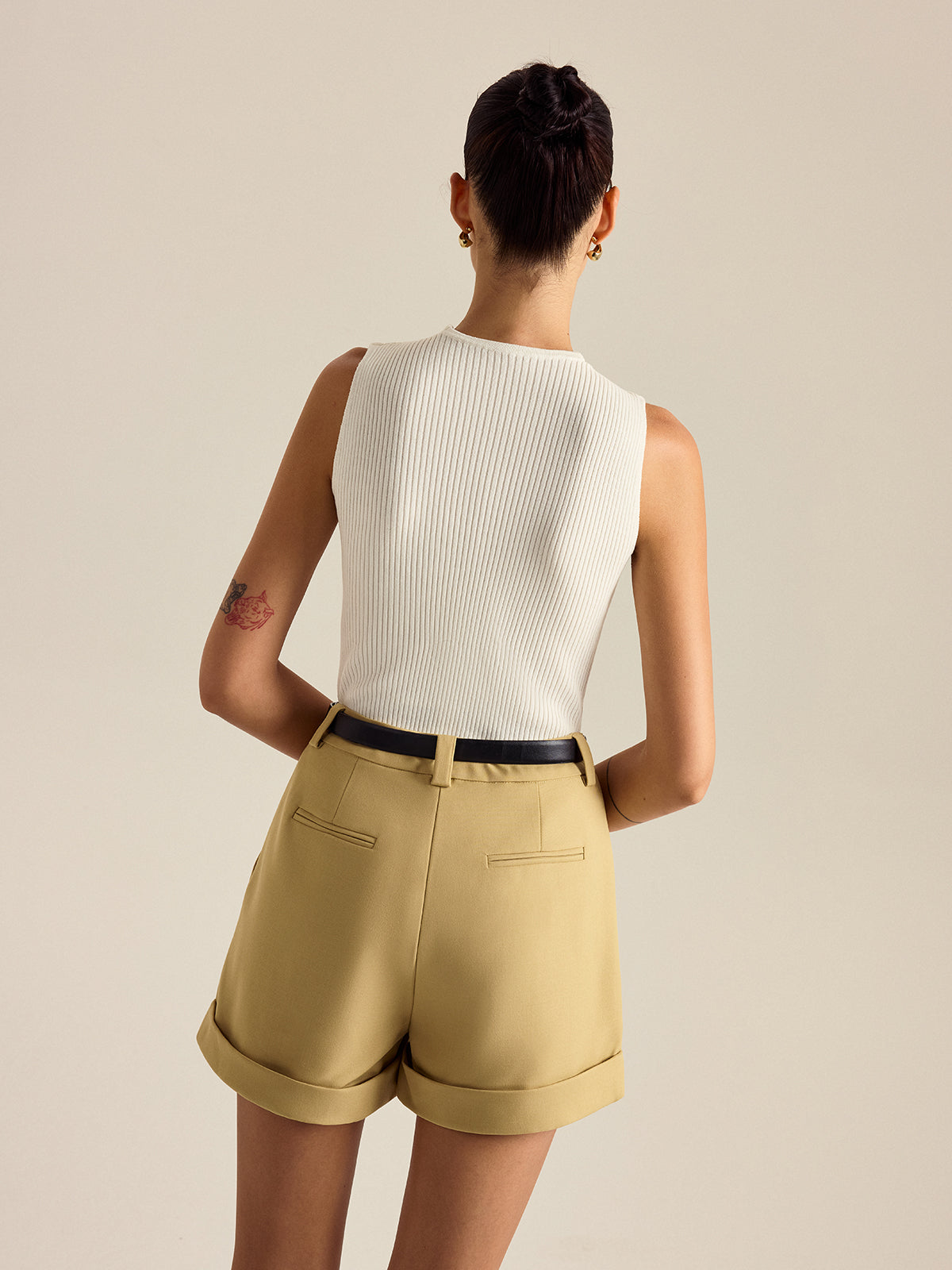 Ribbed Knit Crisscross Tank Top