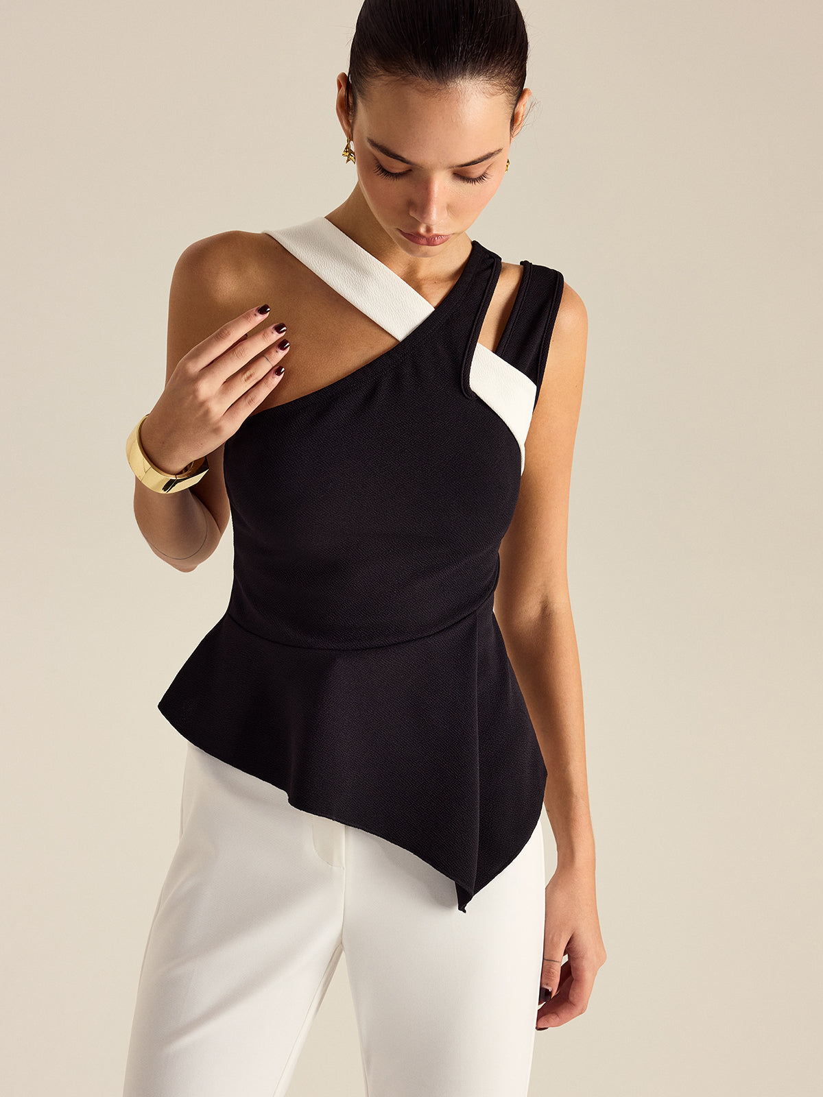 Asymmetric Peplum Top