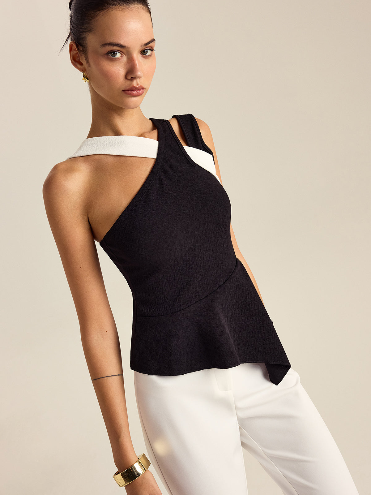 Asymmetric Peplum Top