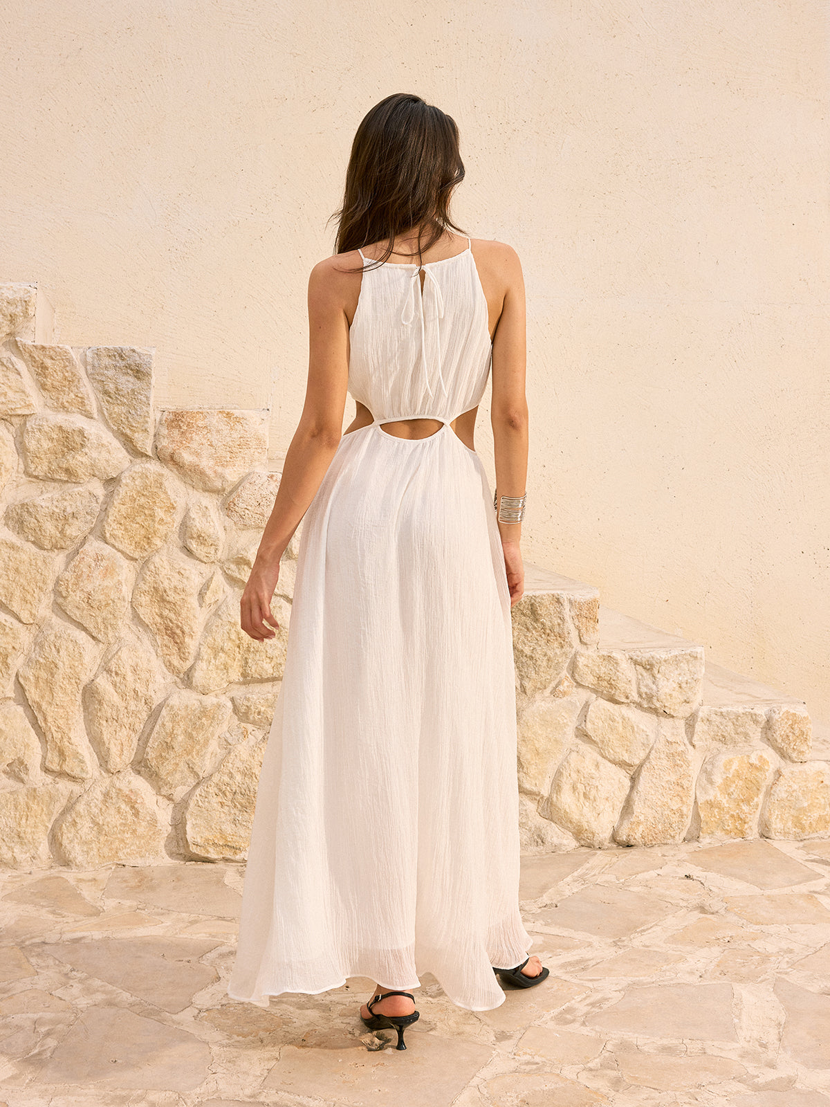 Cut-Out Maxi Dress With Slit