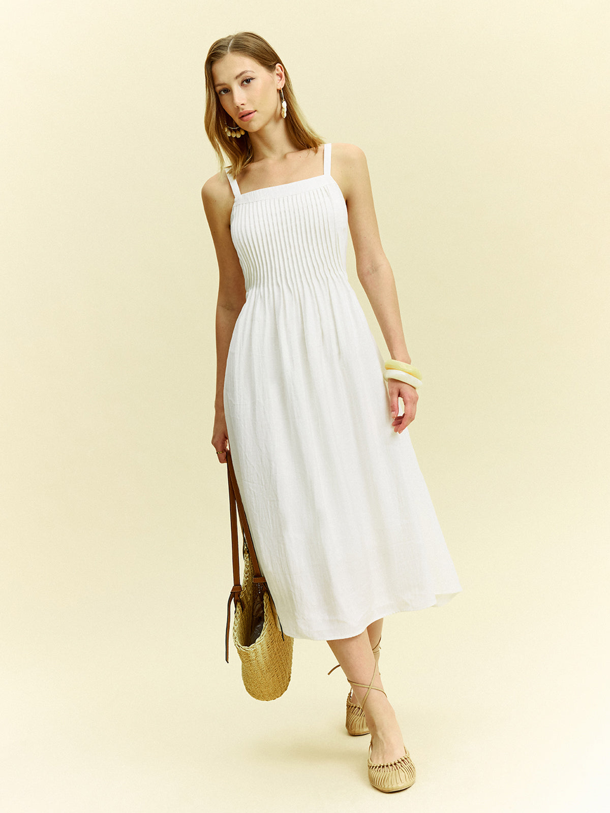 Pleated Midi Dress