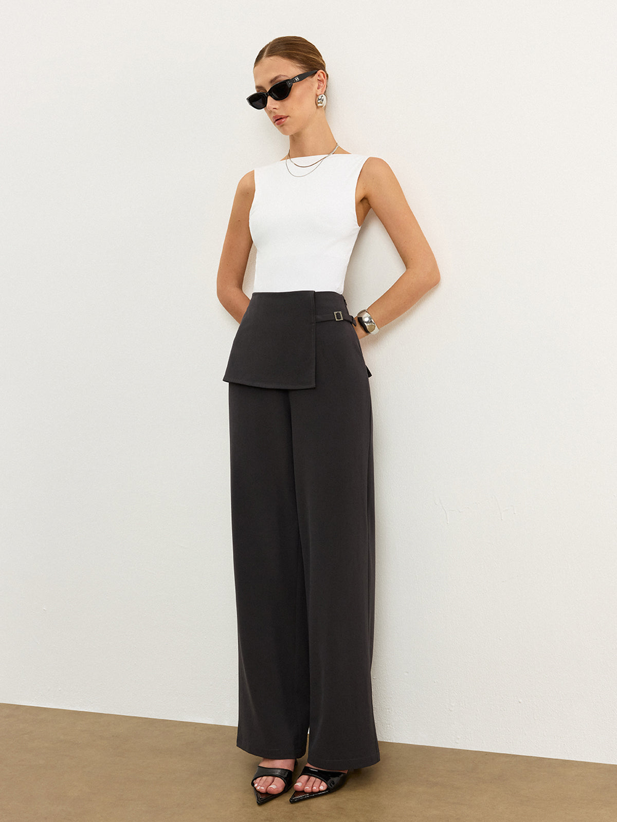 Asymmetric Waist Pants