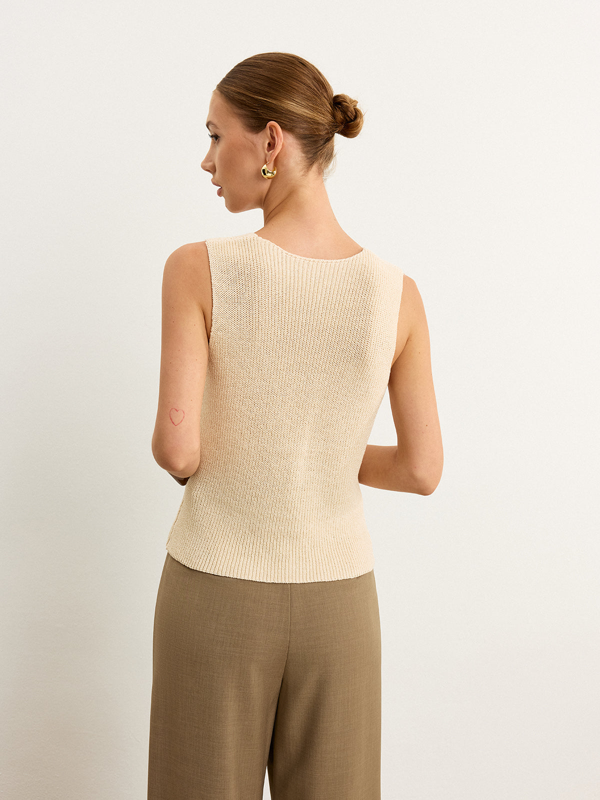 Knit Button-Front Vest