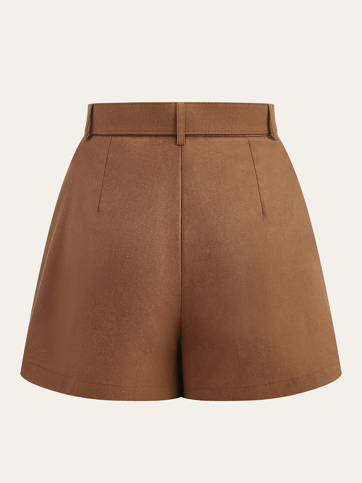 Belted High-Waisted Shorts