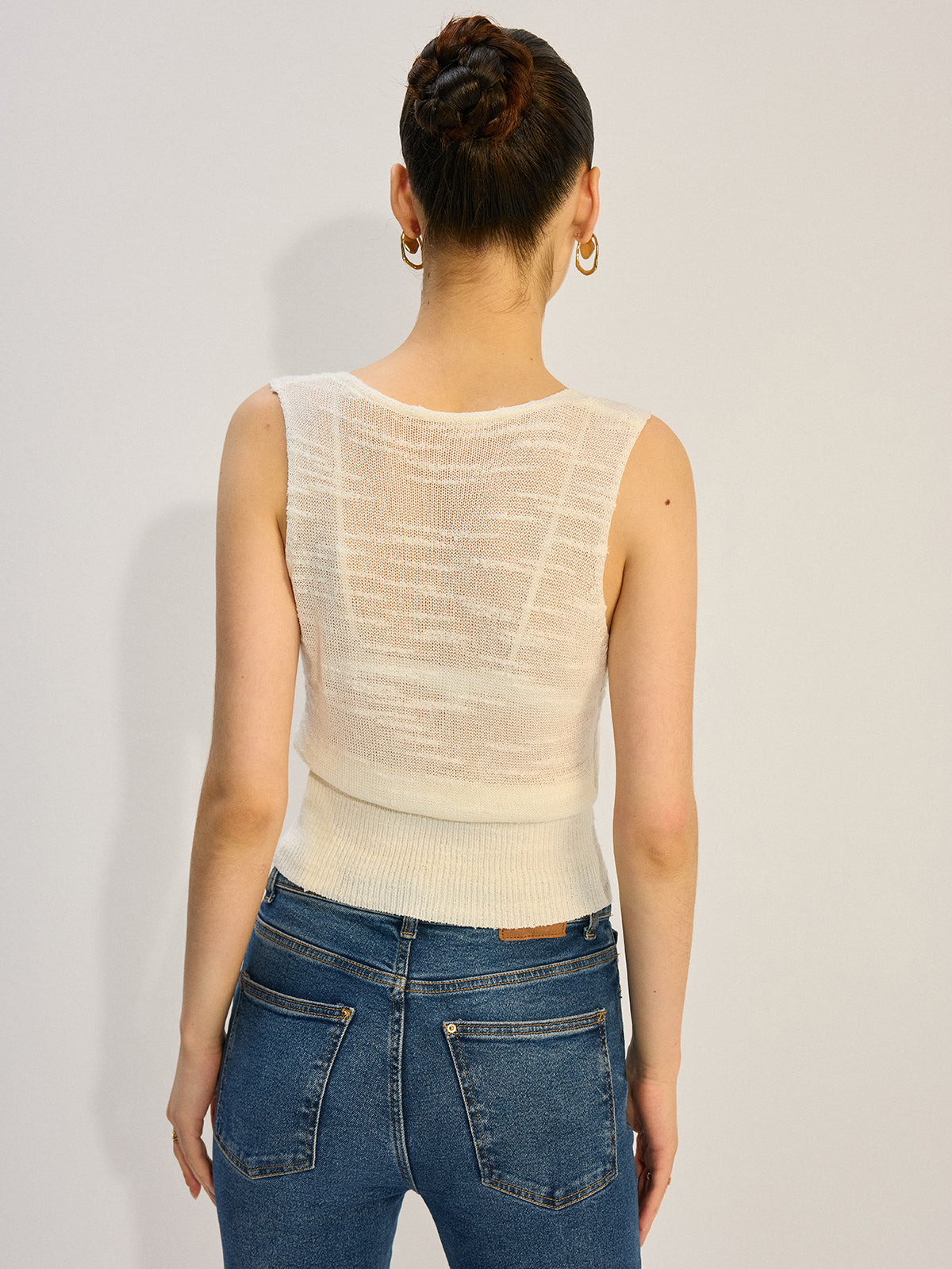 Metal Decor Knit Tank Top