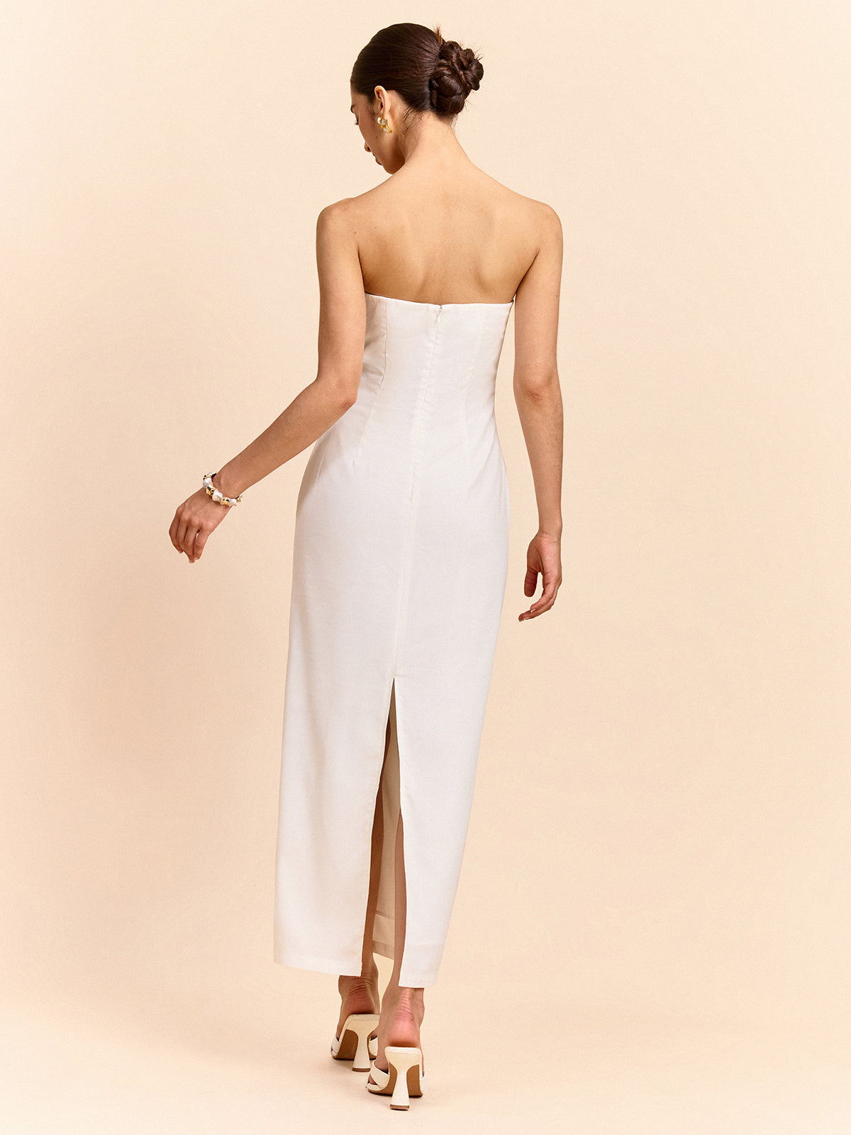 Strapless Floral Print Maxi Dress