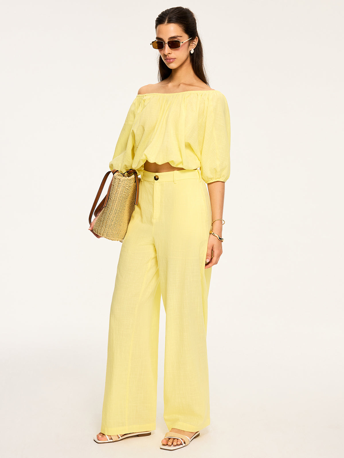 High-Waisted Wide-Leg Pants