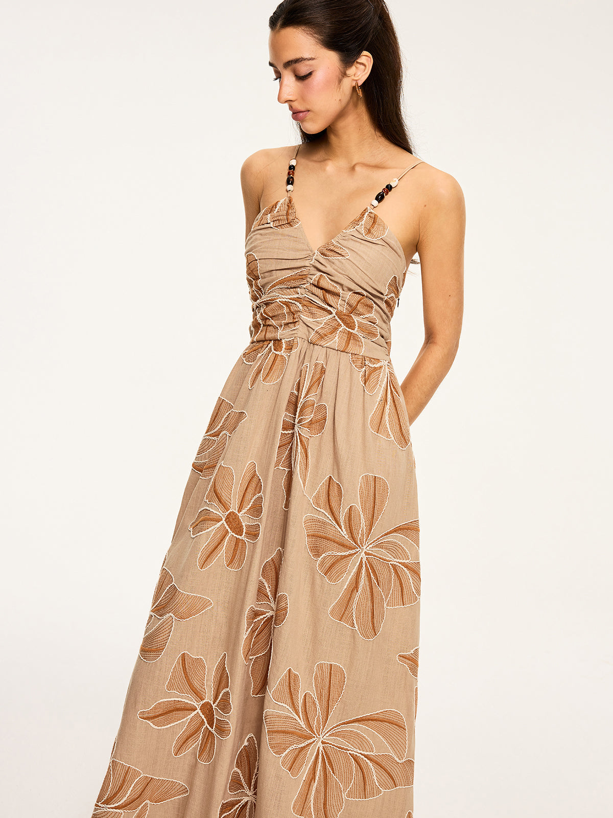 Floral-print Backless Maxi Dress