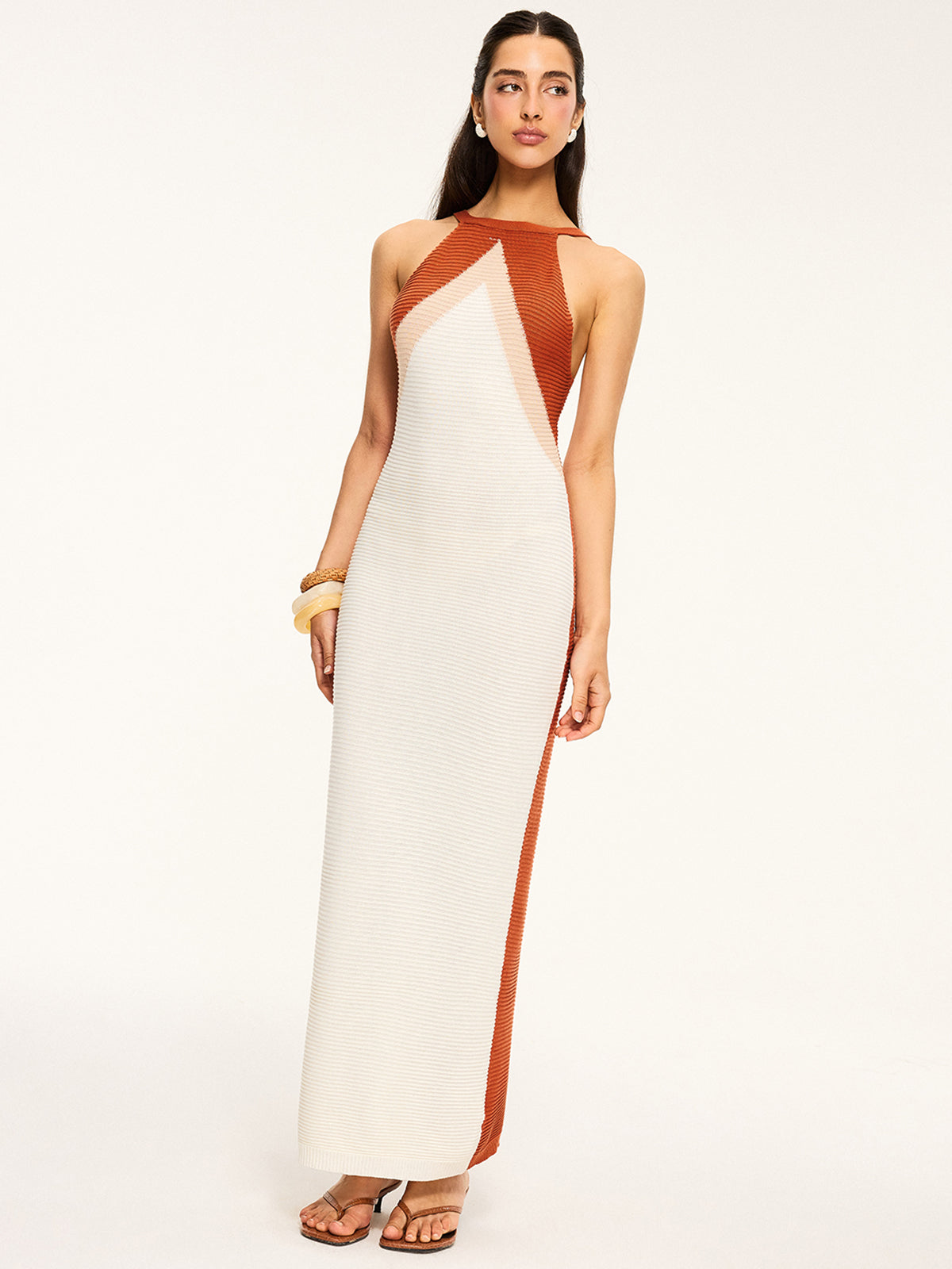 Knit Maxi Dress with Cut-Out Back