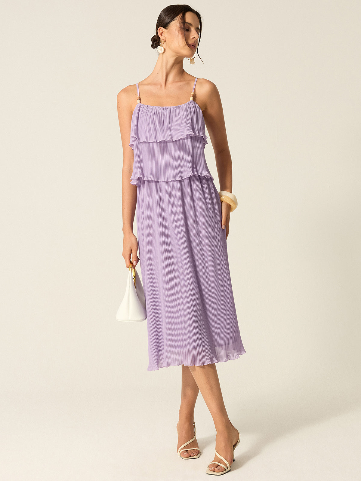 Tiered Pleated Maxi Dress