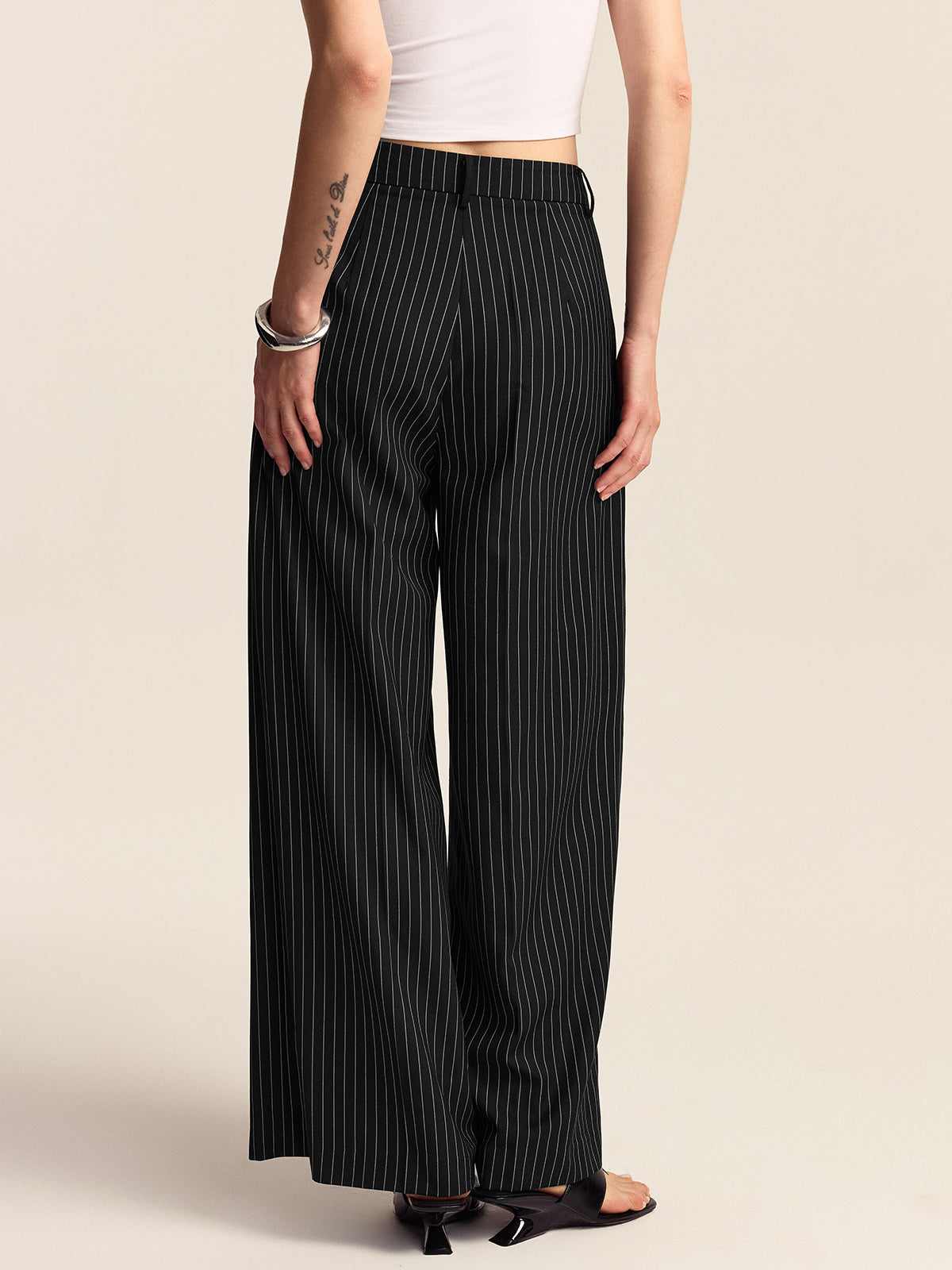 Striped Wide-Leg Pants