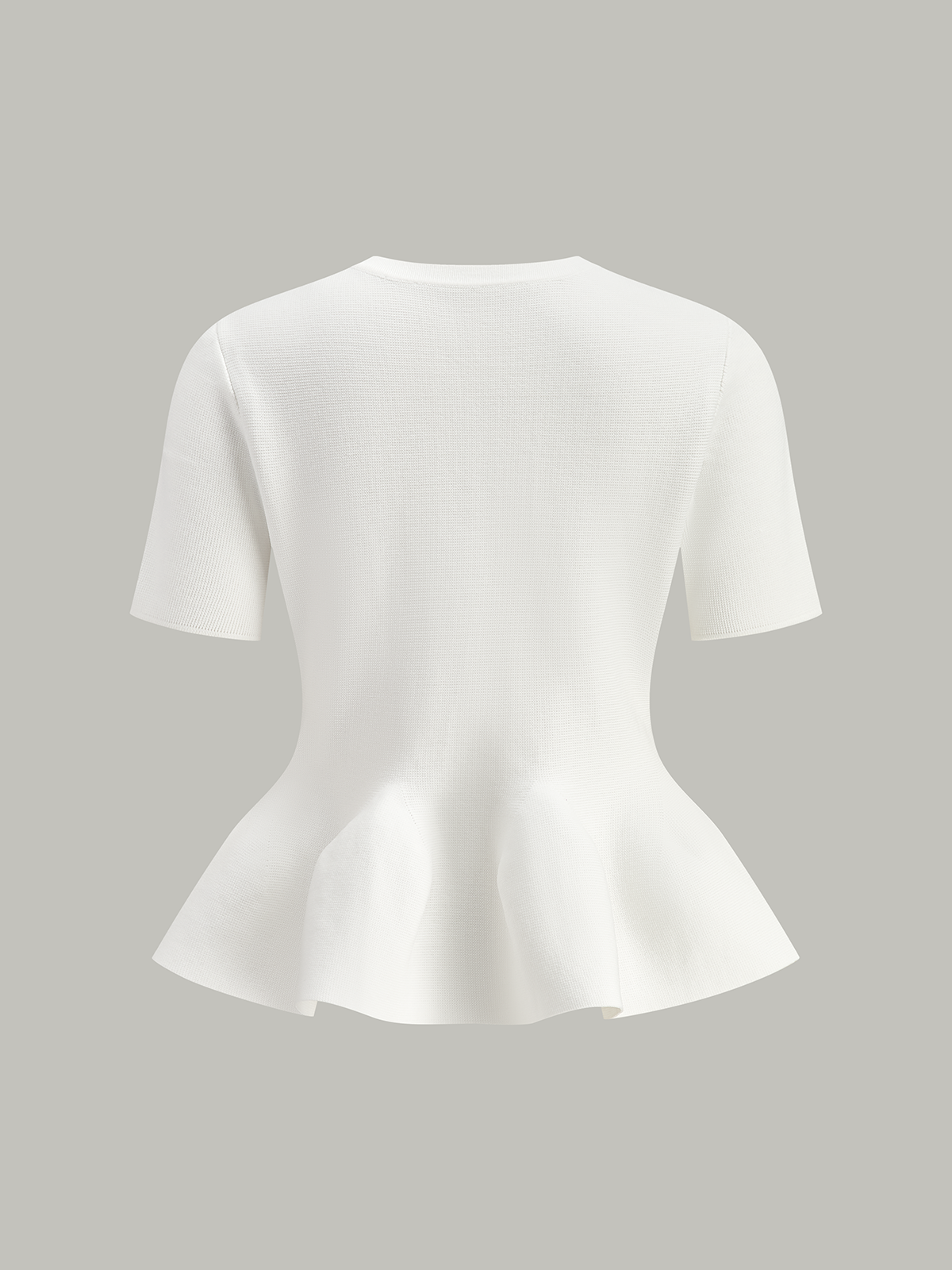 Short-Sleeved Peplum Cardigan