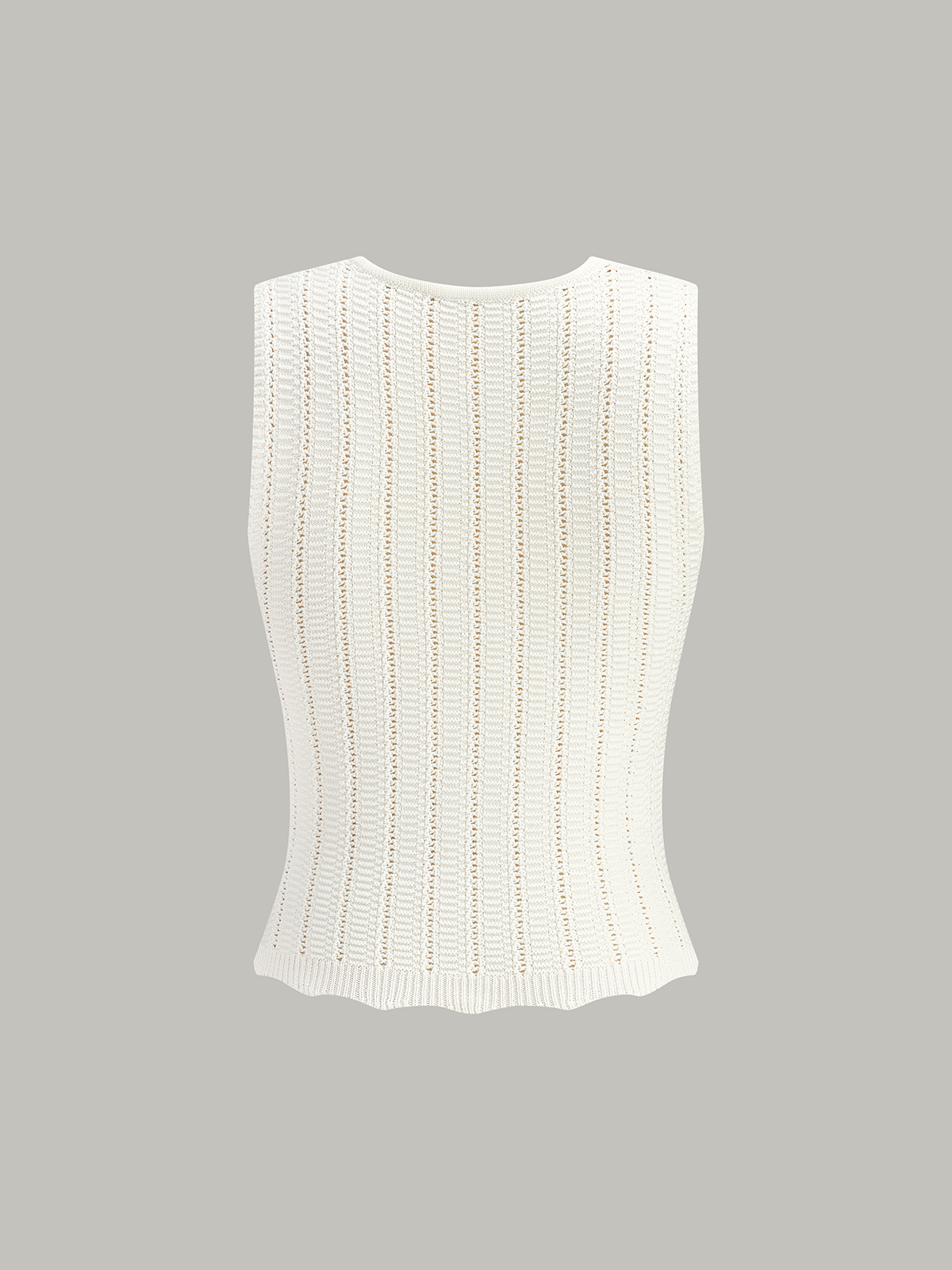 Sleeveless Sweater Vest With Flower Decoration