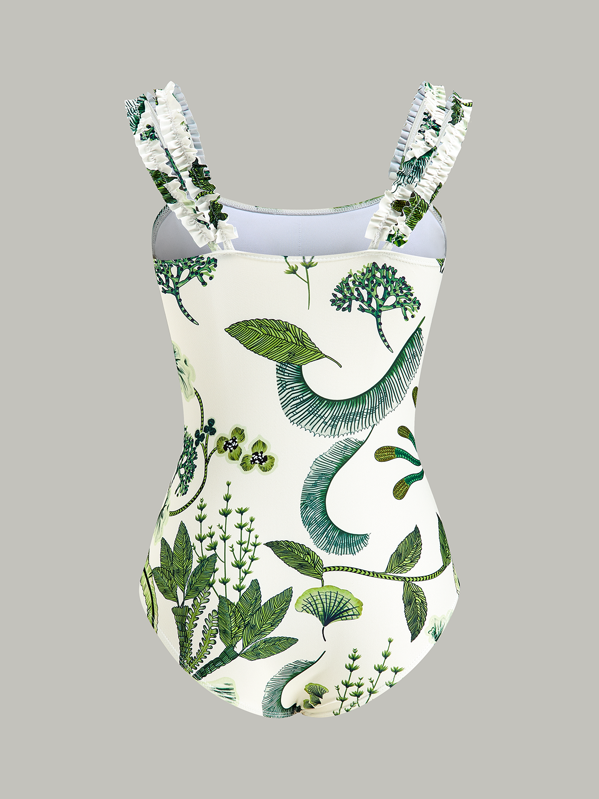 Floral Print Ruffle Strap One-Piece Swimsuit