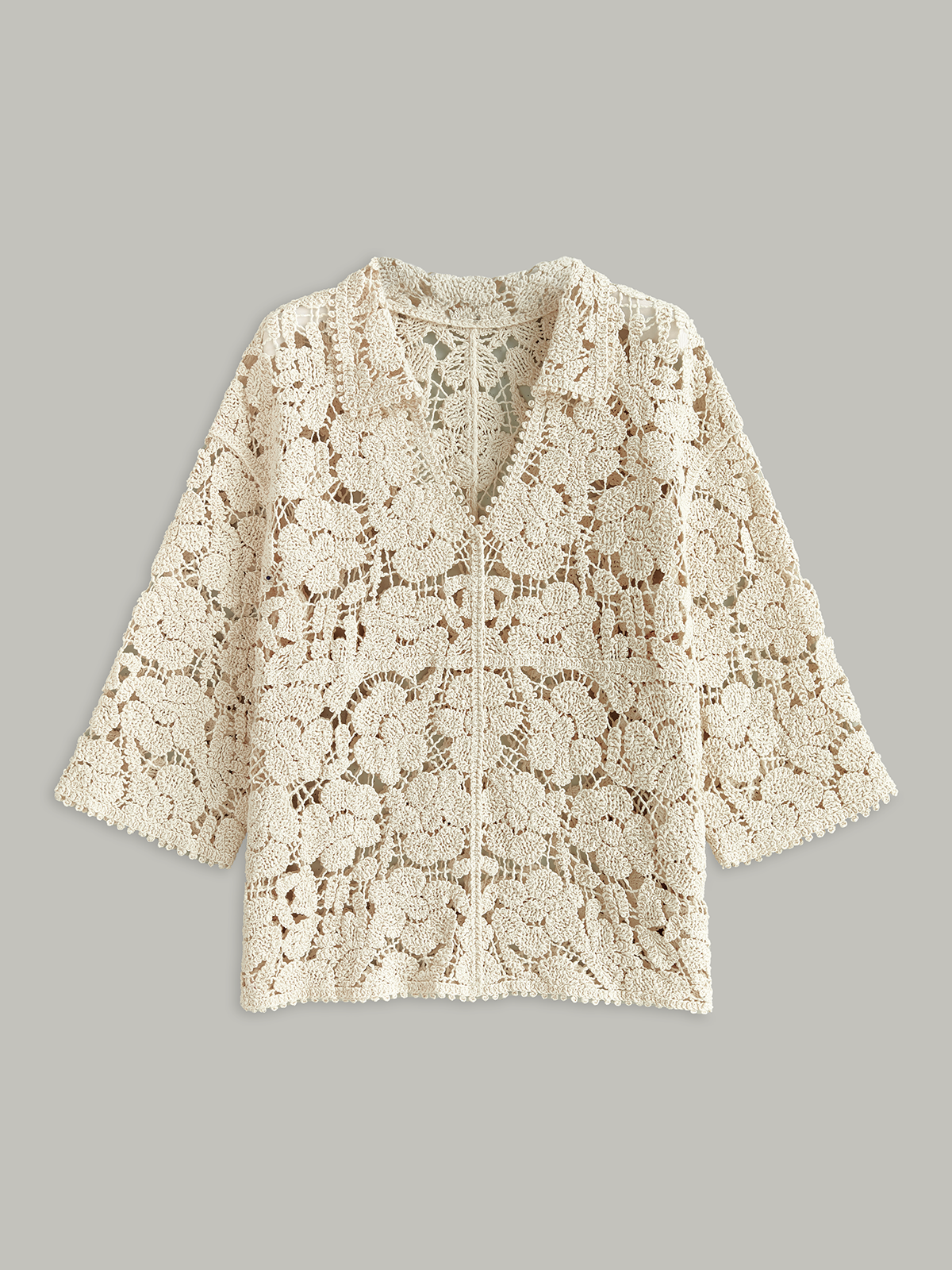 Semi-Sheer Floral Lace Top
