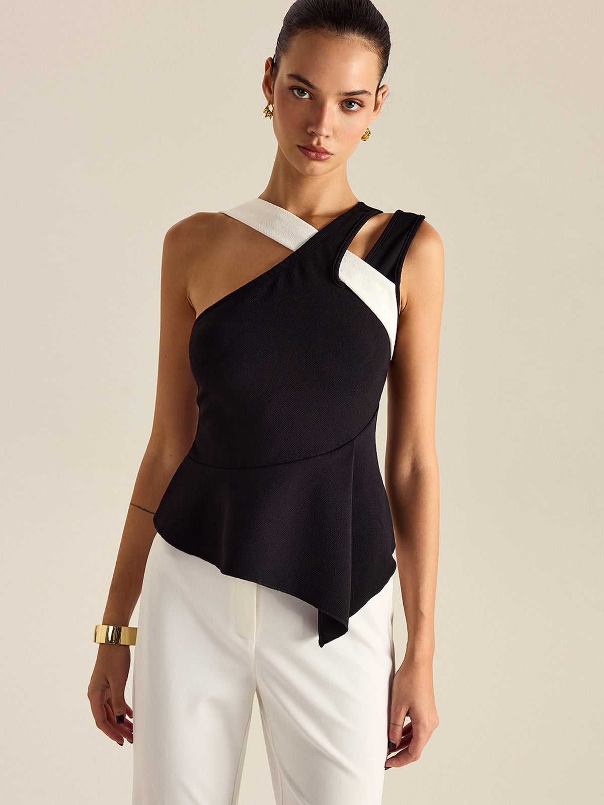 Asymmetric Peplum Top