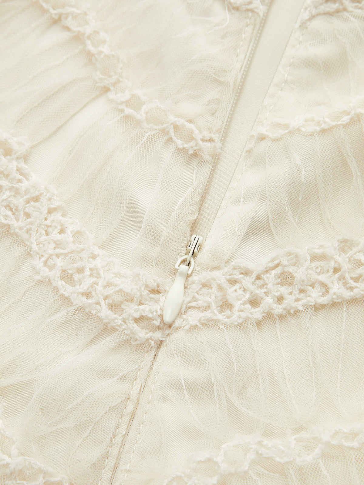 Textured Fabric Panel Tulle Dress