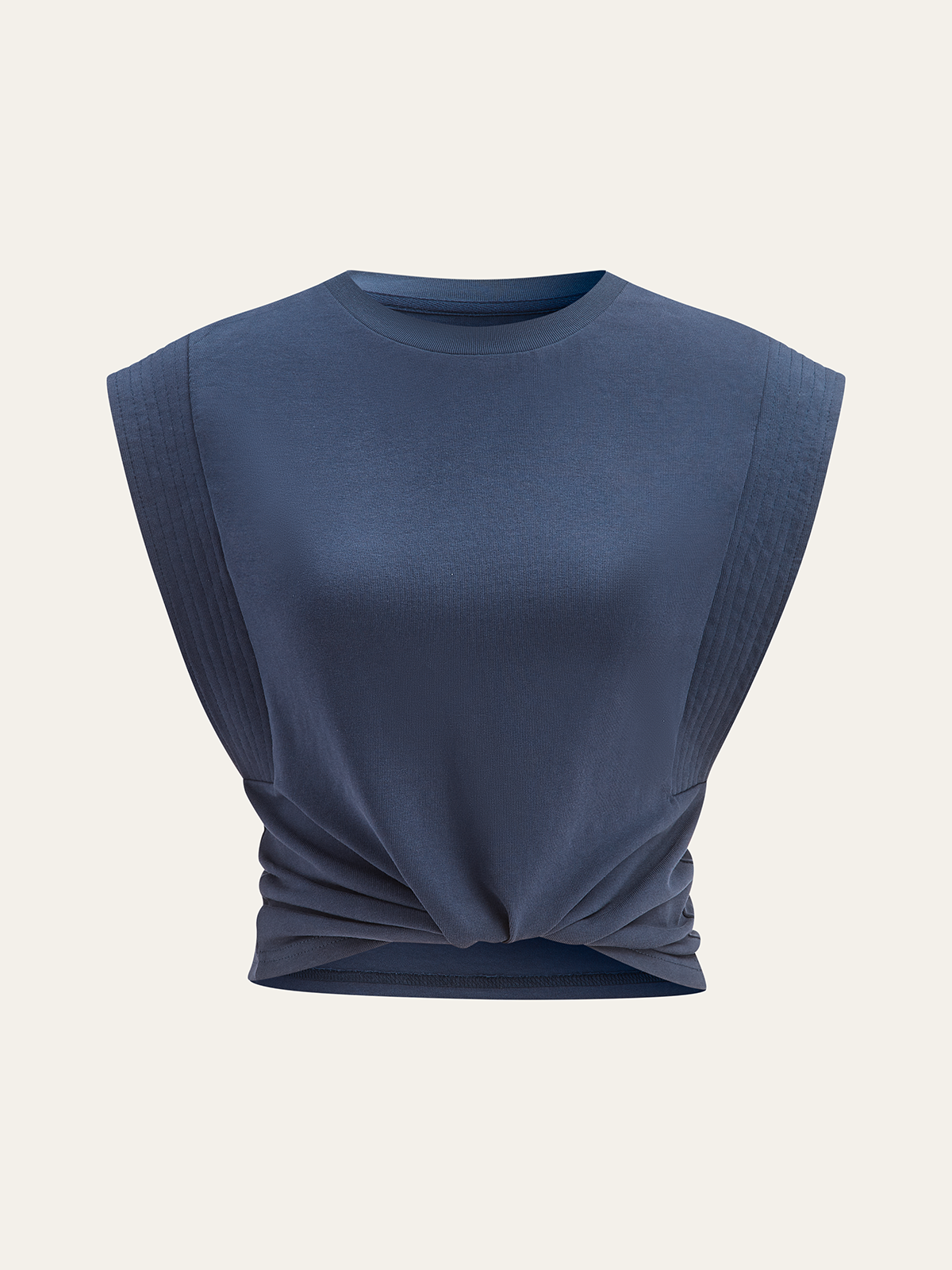 Solid Pleated Sleeveless Top