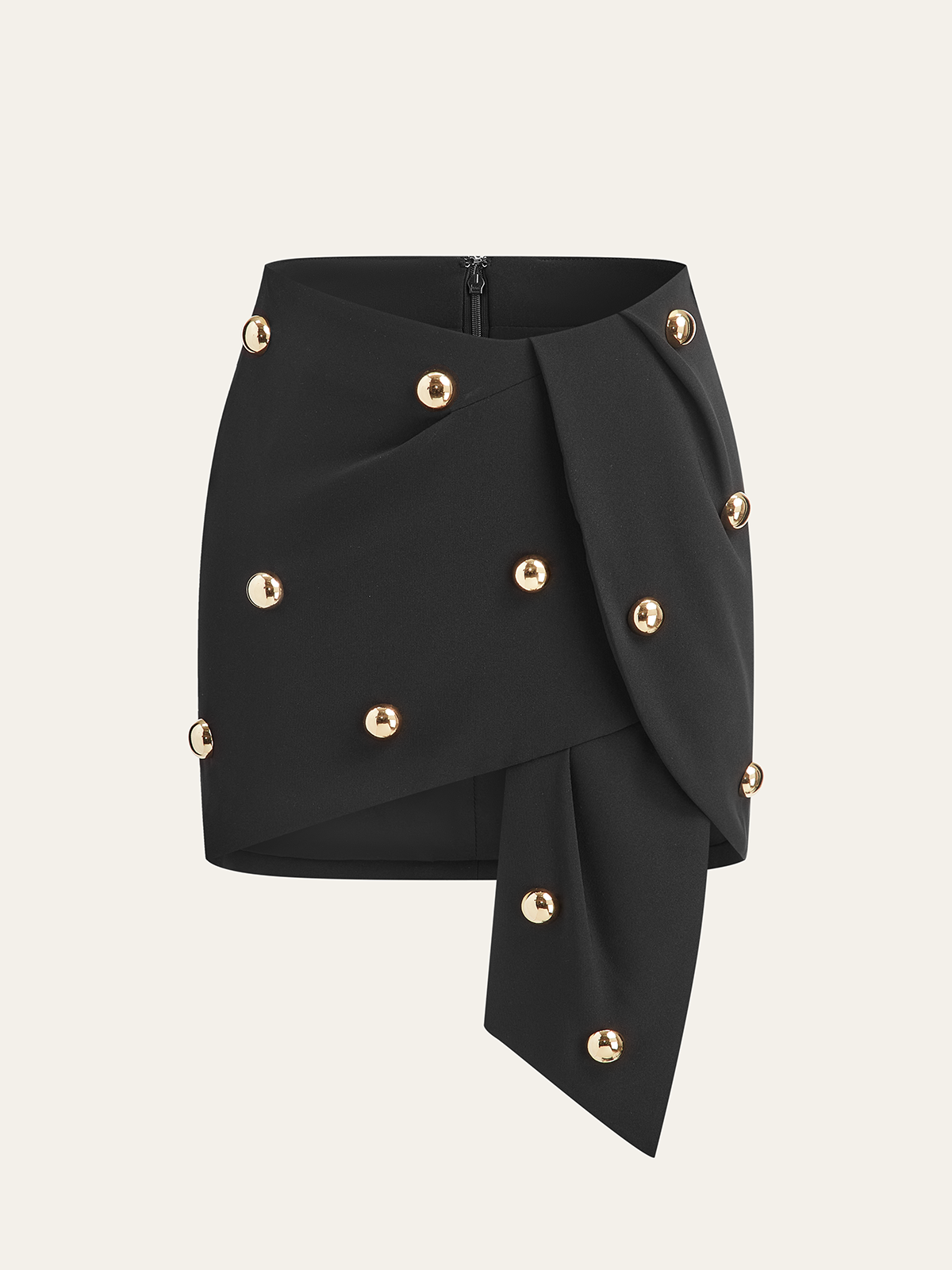 Asymmetrical Metal Decor Skirt