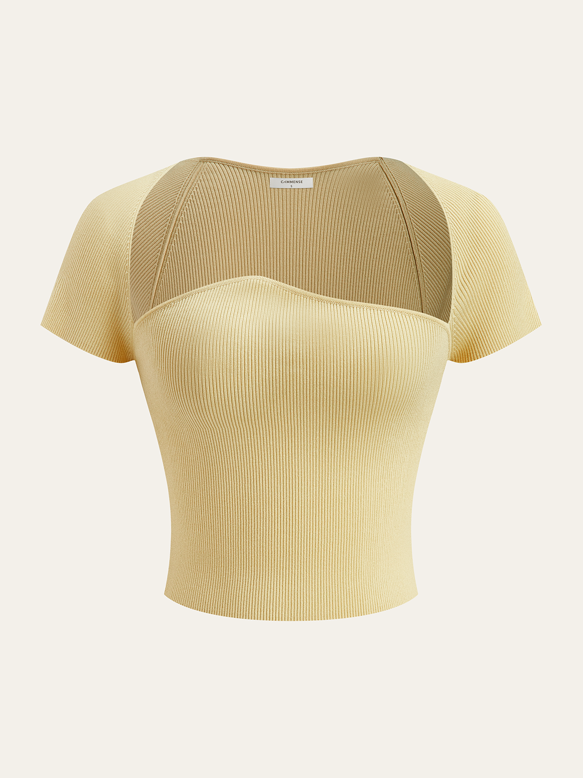 Ribbed Knit Square Neck Crop Top