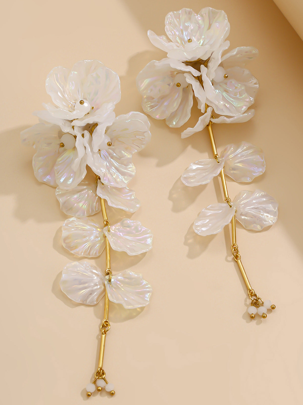 Floral Iridescent Drop Earrings