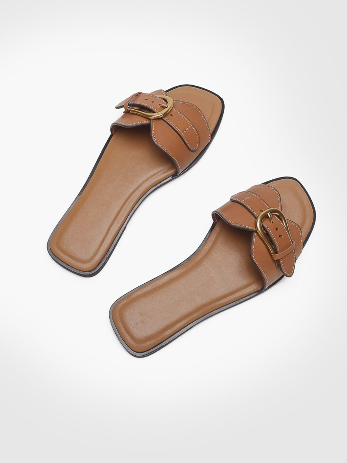 Buckled Strap Slide Sandals